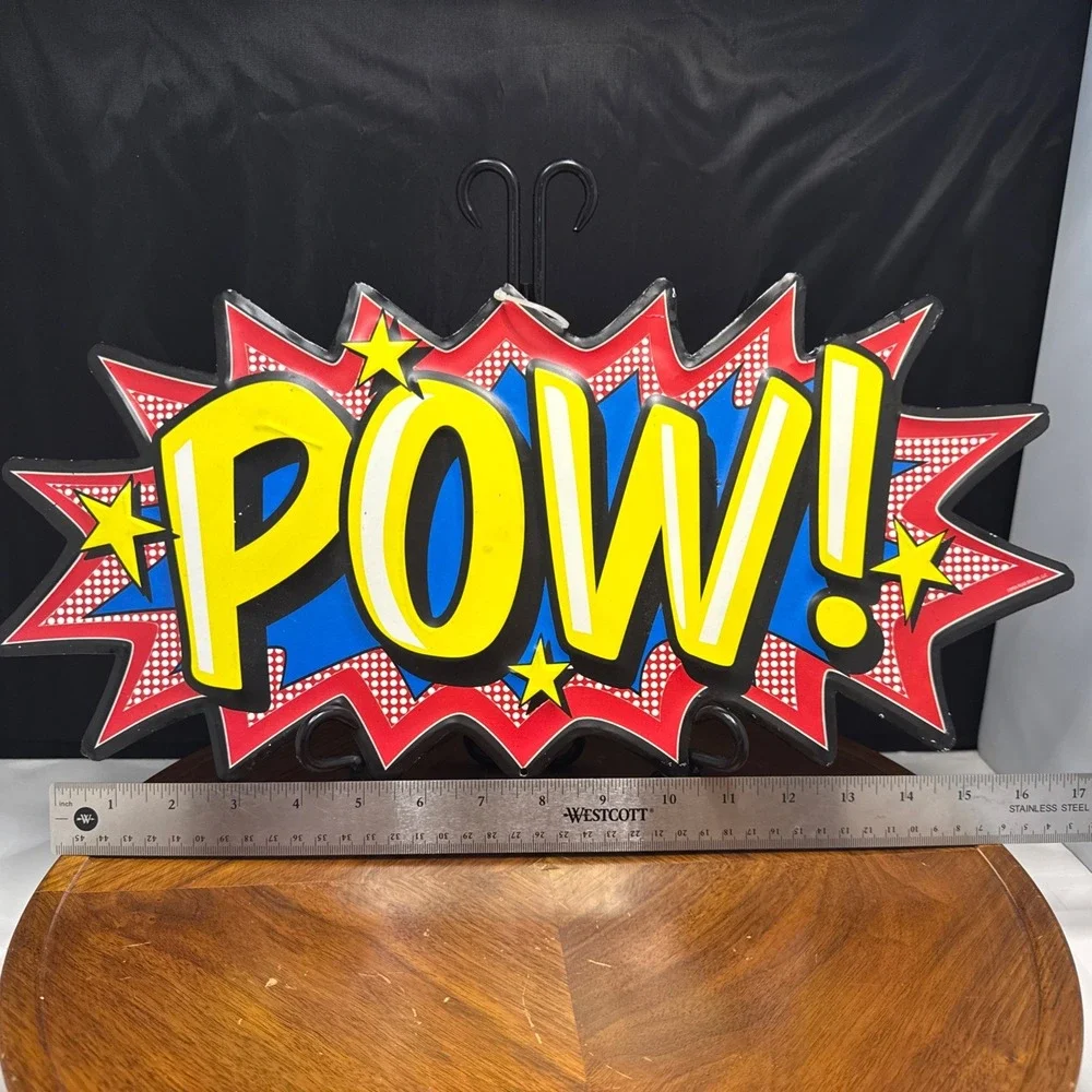 Lot Of 2 Superhero Tin Signs - Bang & Pow -Open Road Brands - Read Description - - Picture 9 of 16